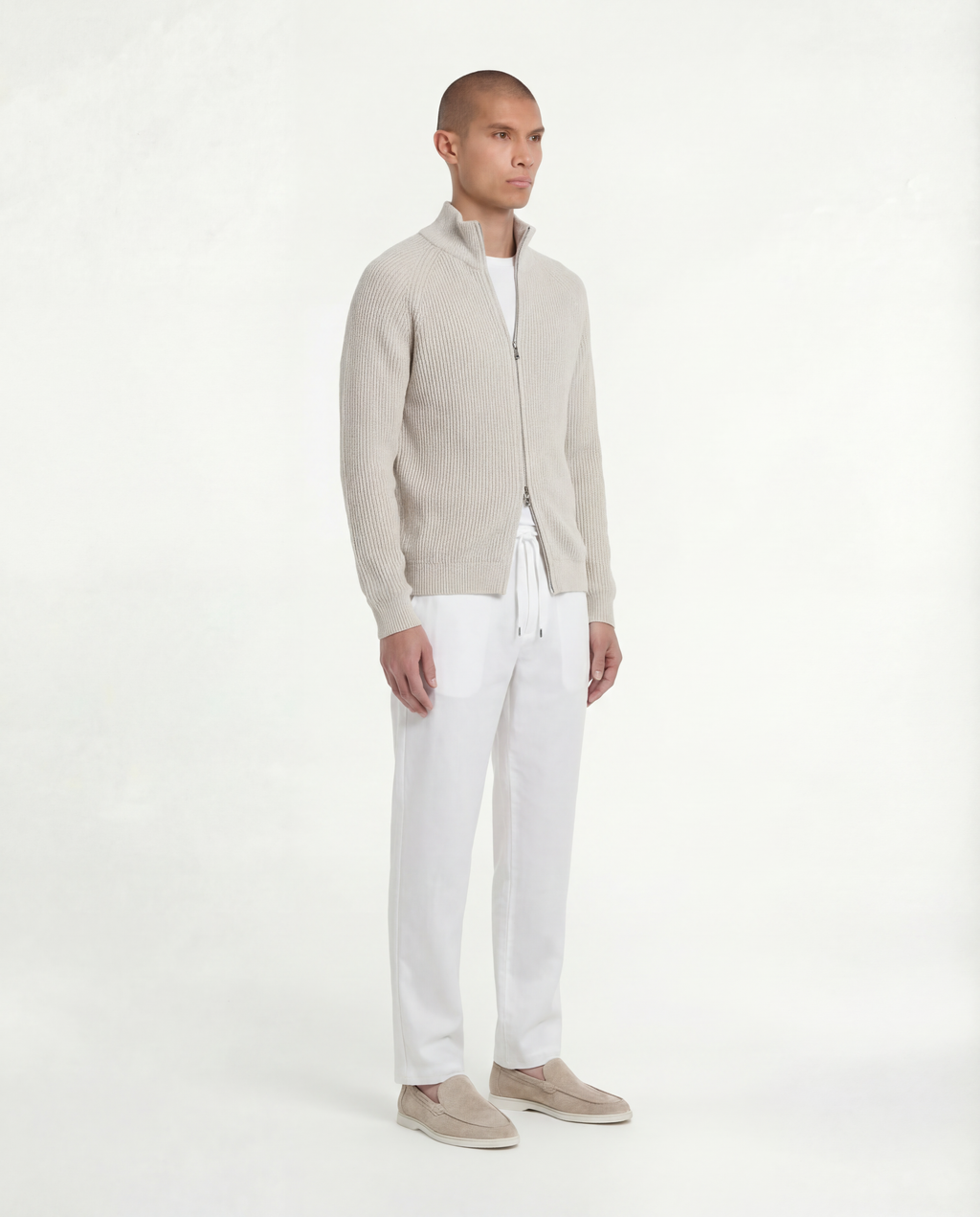 Wool Knit Zipper (Beige)