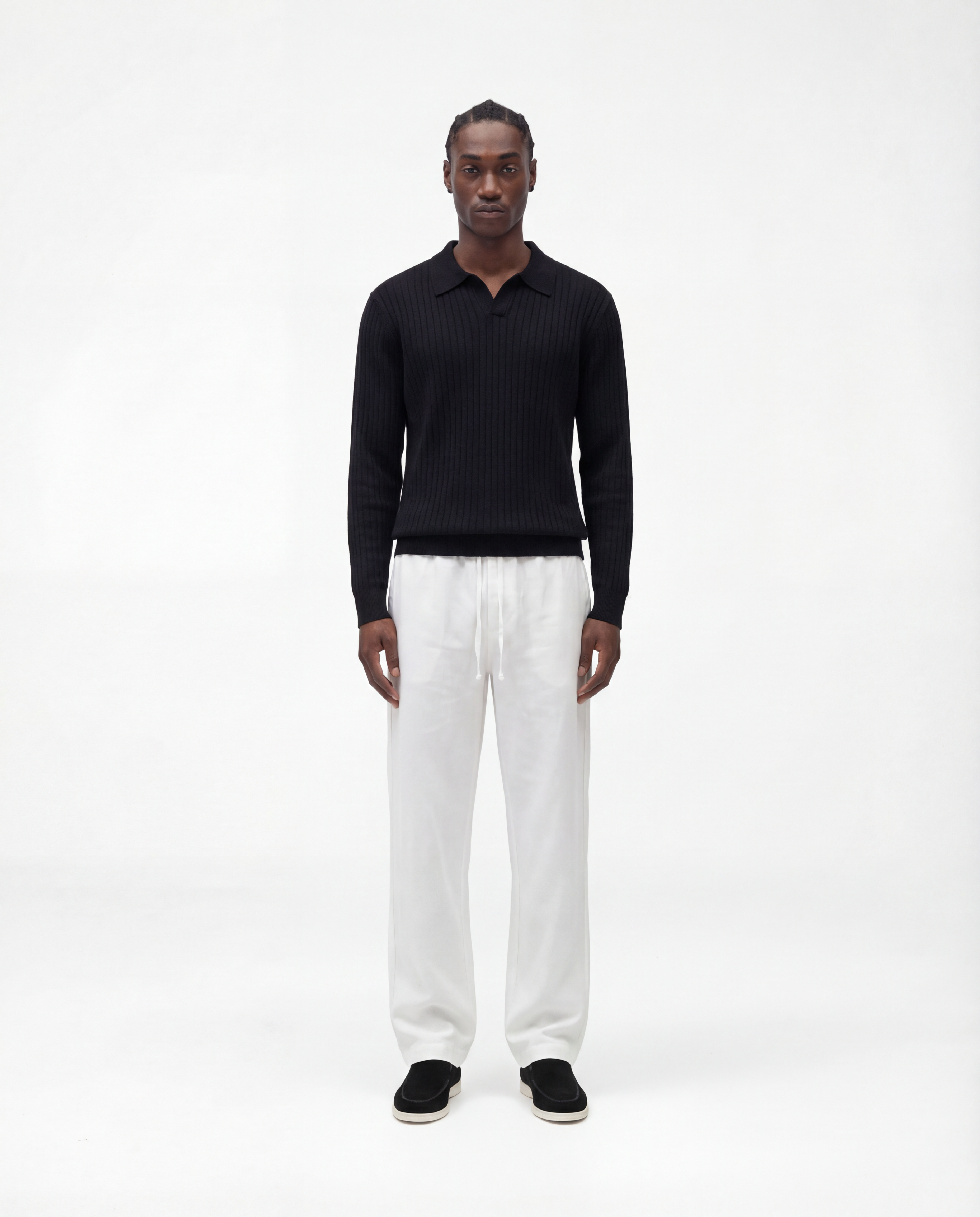 Long Sleeve Polo (Black)