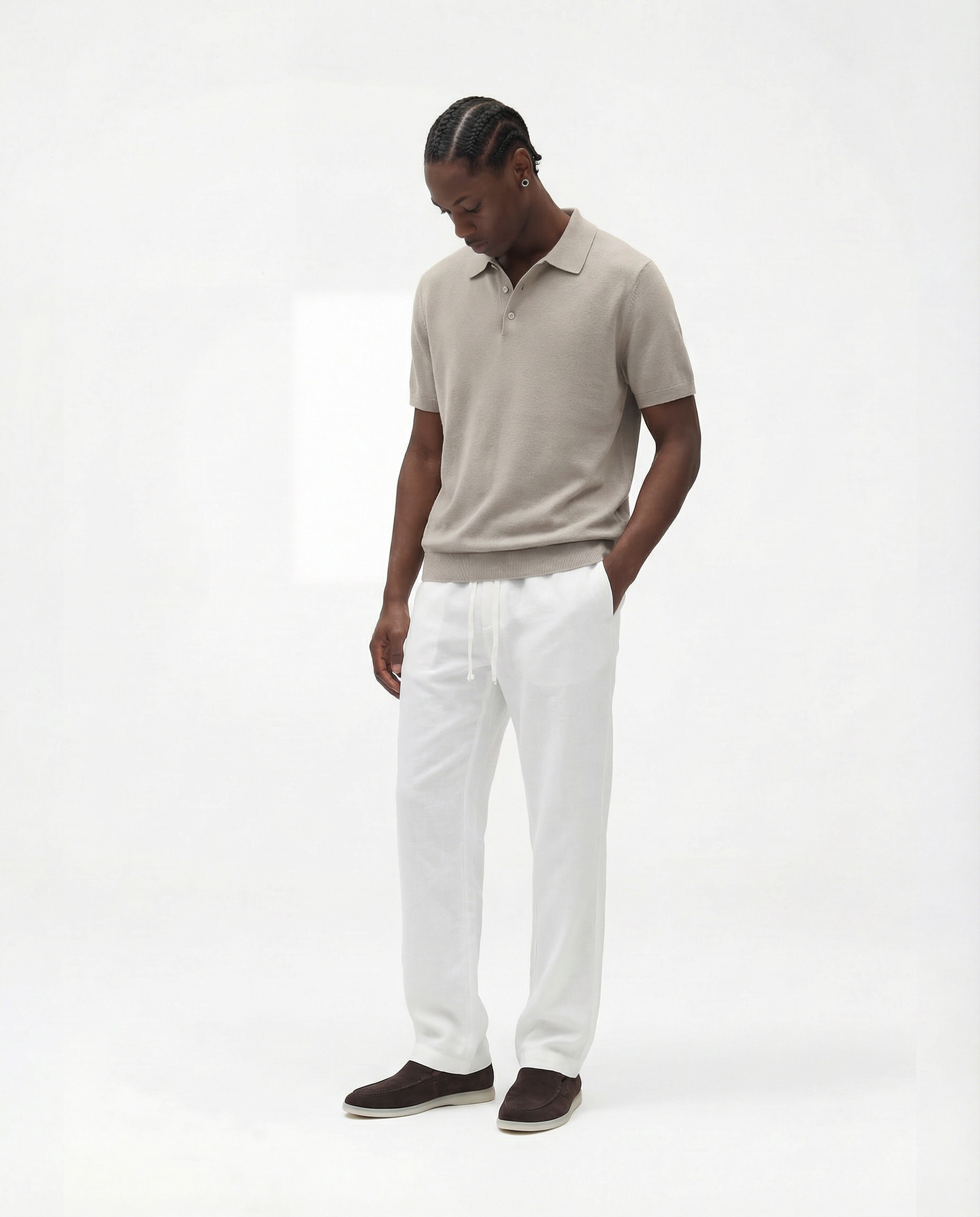 Knobbed Luxury Polo (Taupe)
