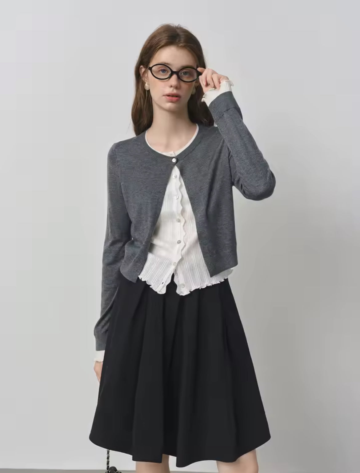 Layered Cardigan (Grey)