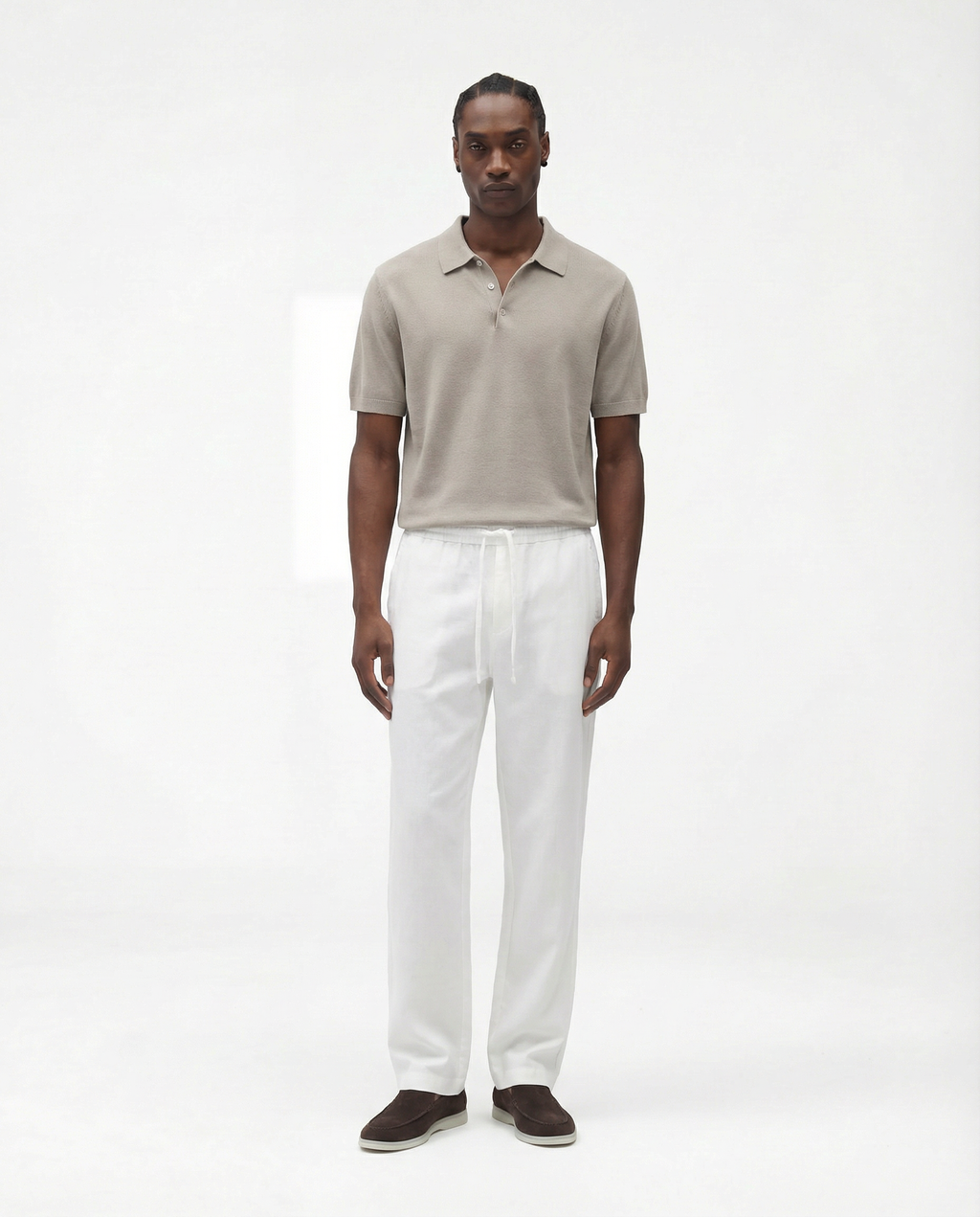 Knobbed Luxury Polo (Taupe)