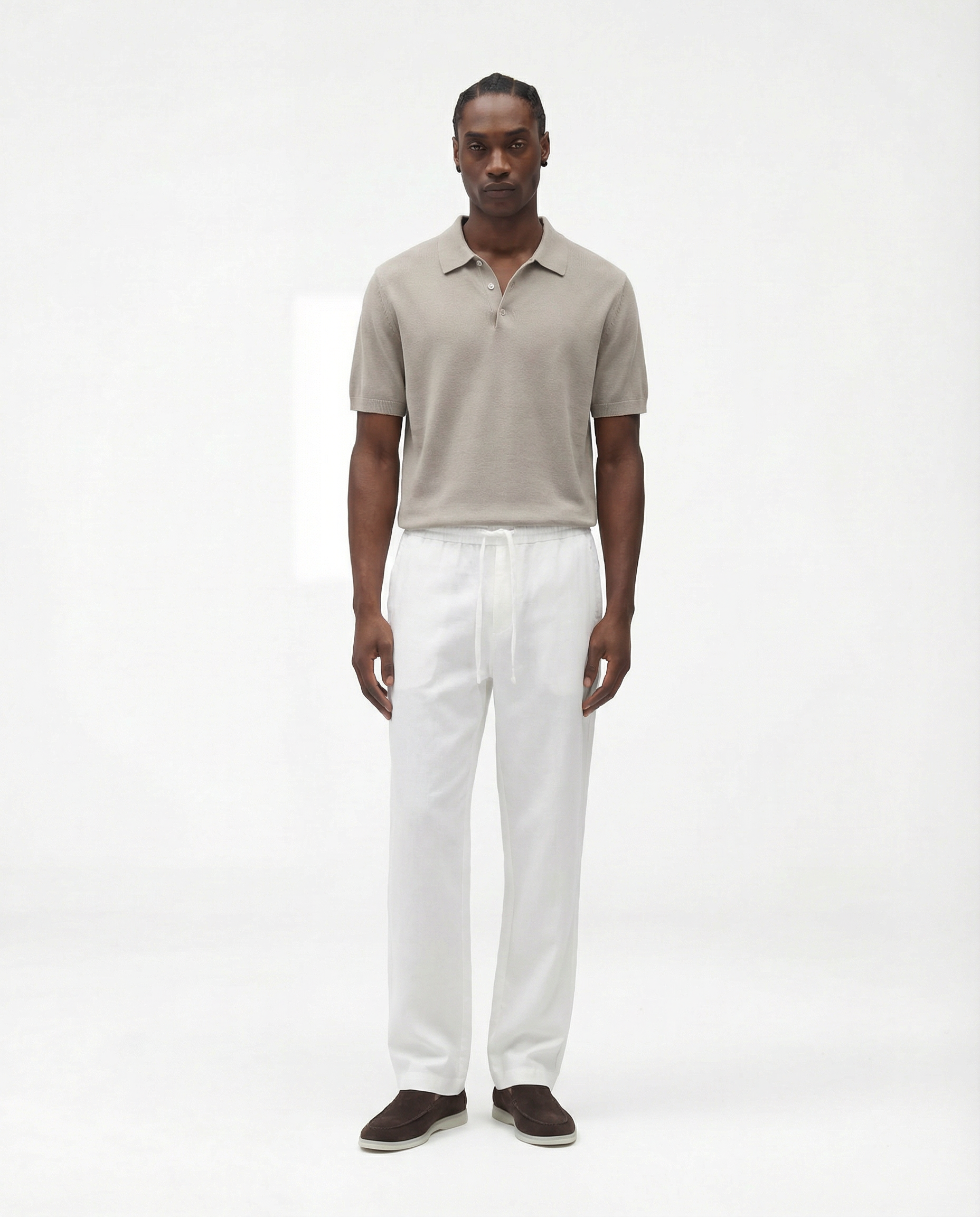 Knobbed Luxury Polo (Taupe)