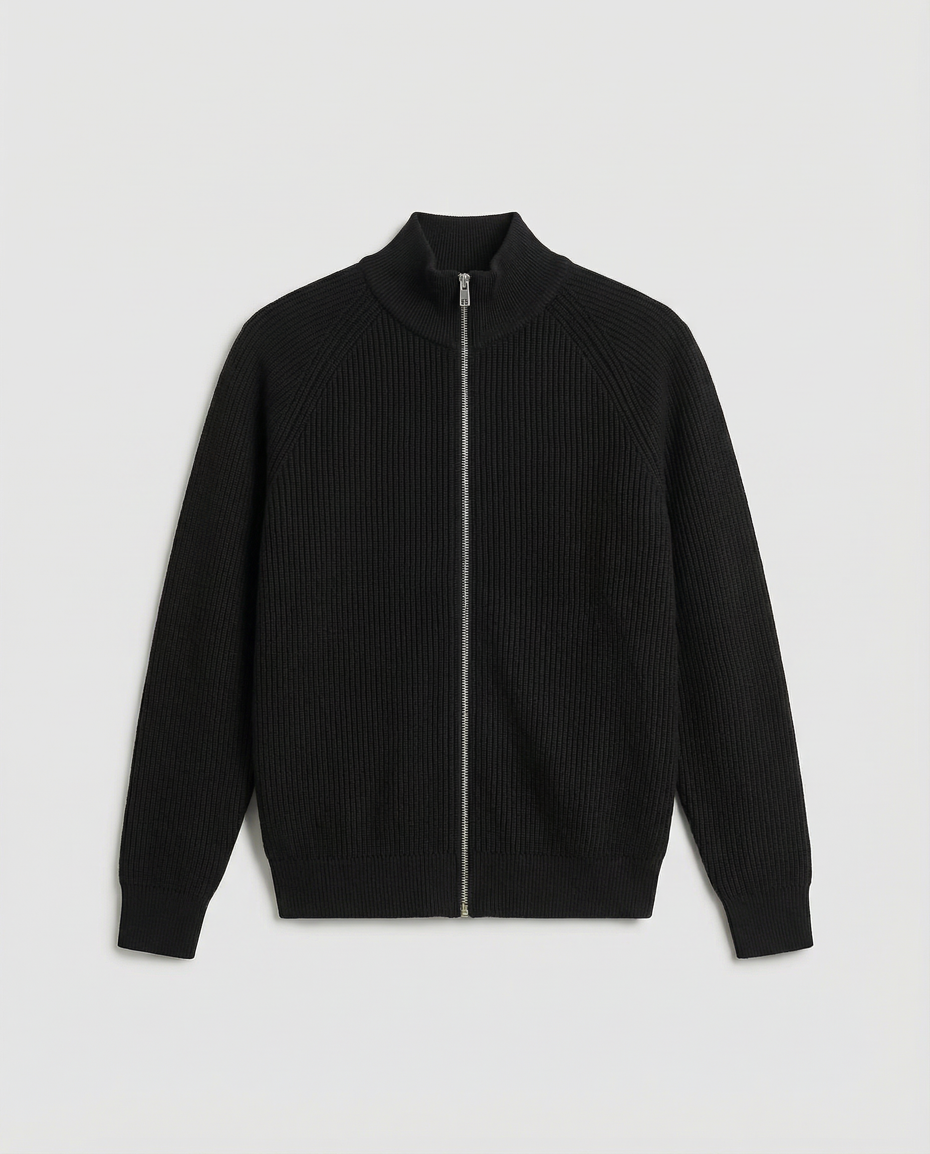 Wool Knit Zipper (Black)