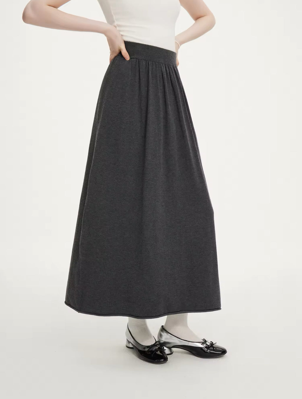 Wool knitted skirt