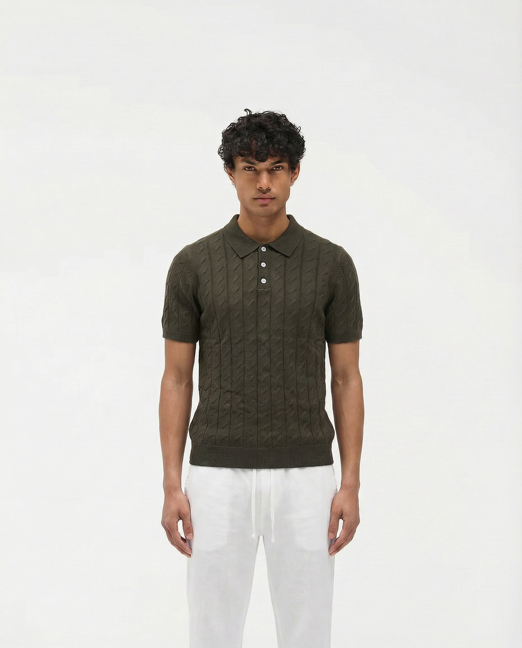 Patterned Polo 2.0 (Moss Green)