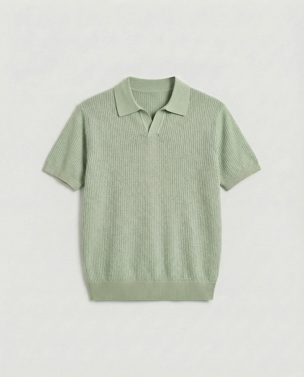 Woven Knit Polo (Mint)