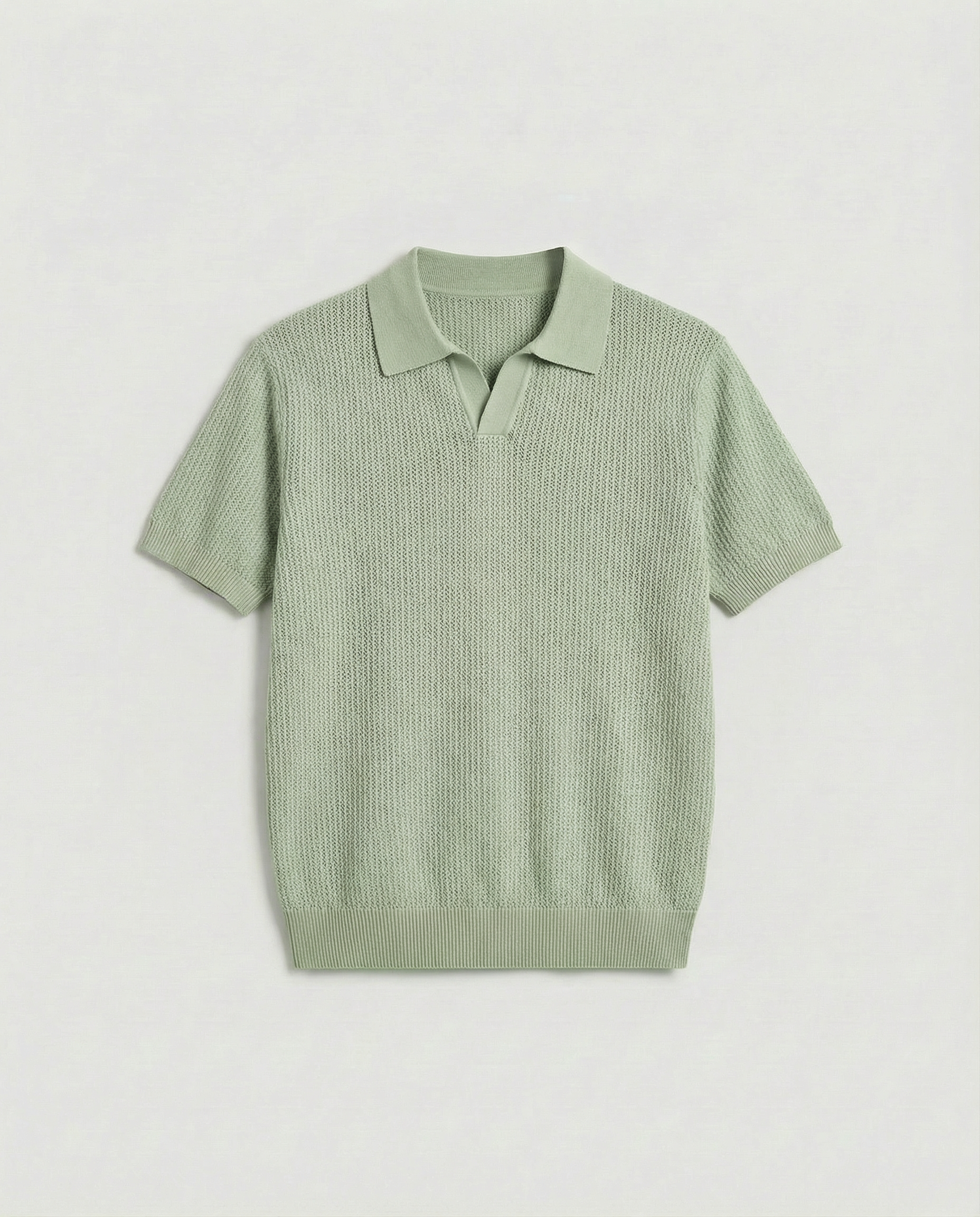Woven Knit Polo (Mint)