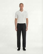 Woven Knit Polo (White)