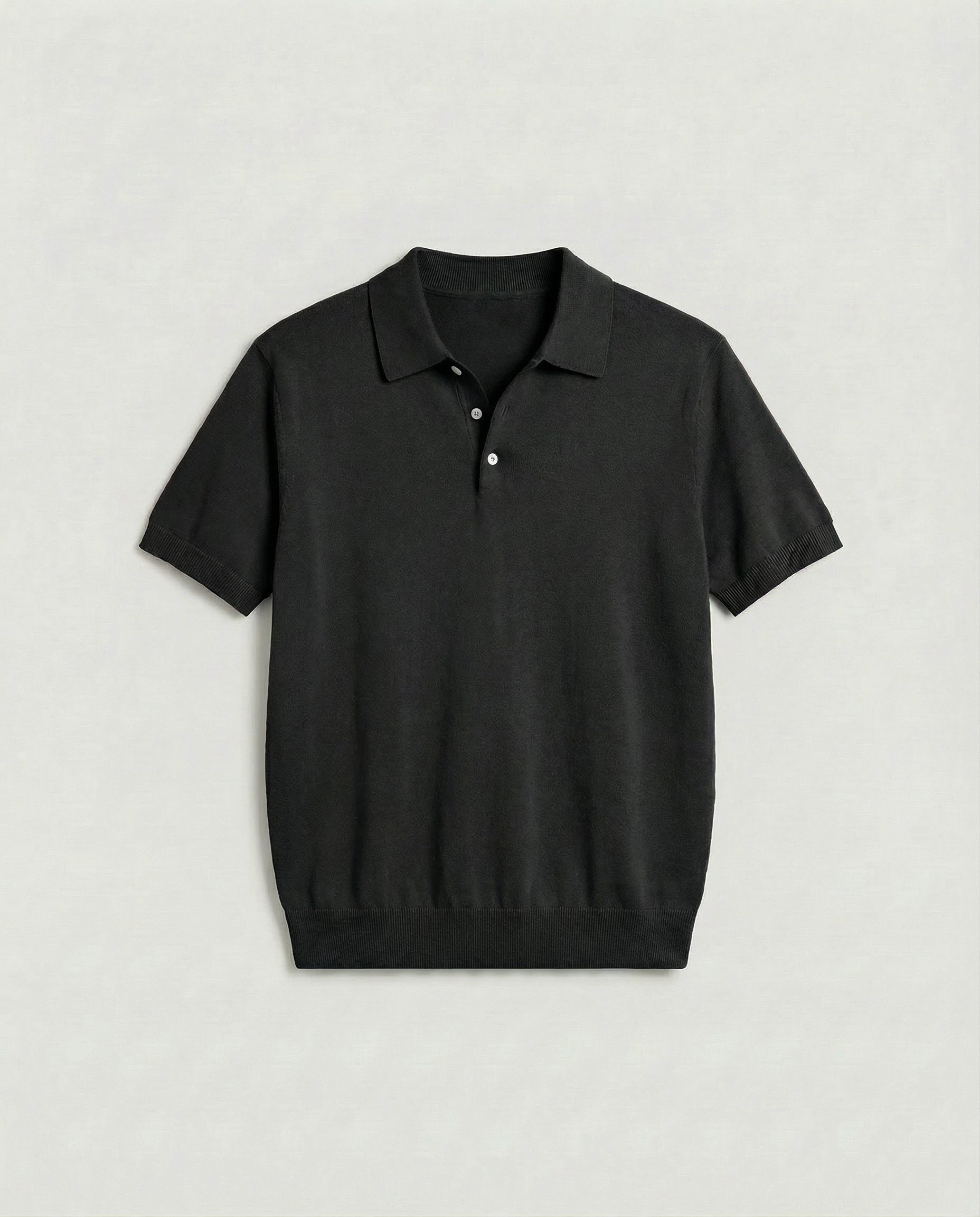 Knobbed Luxury Polo (Black)