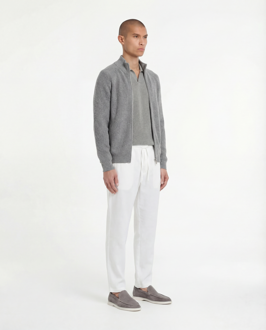 Wool Knit Zipper (Grey)