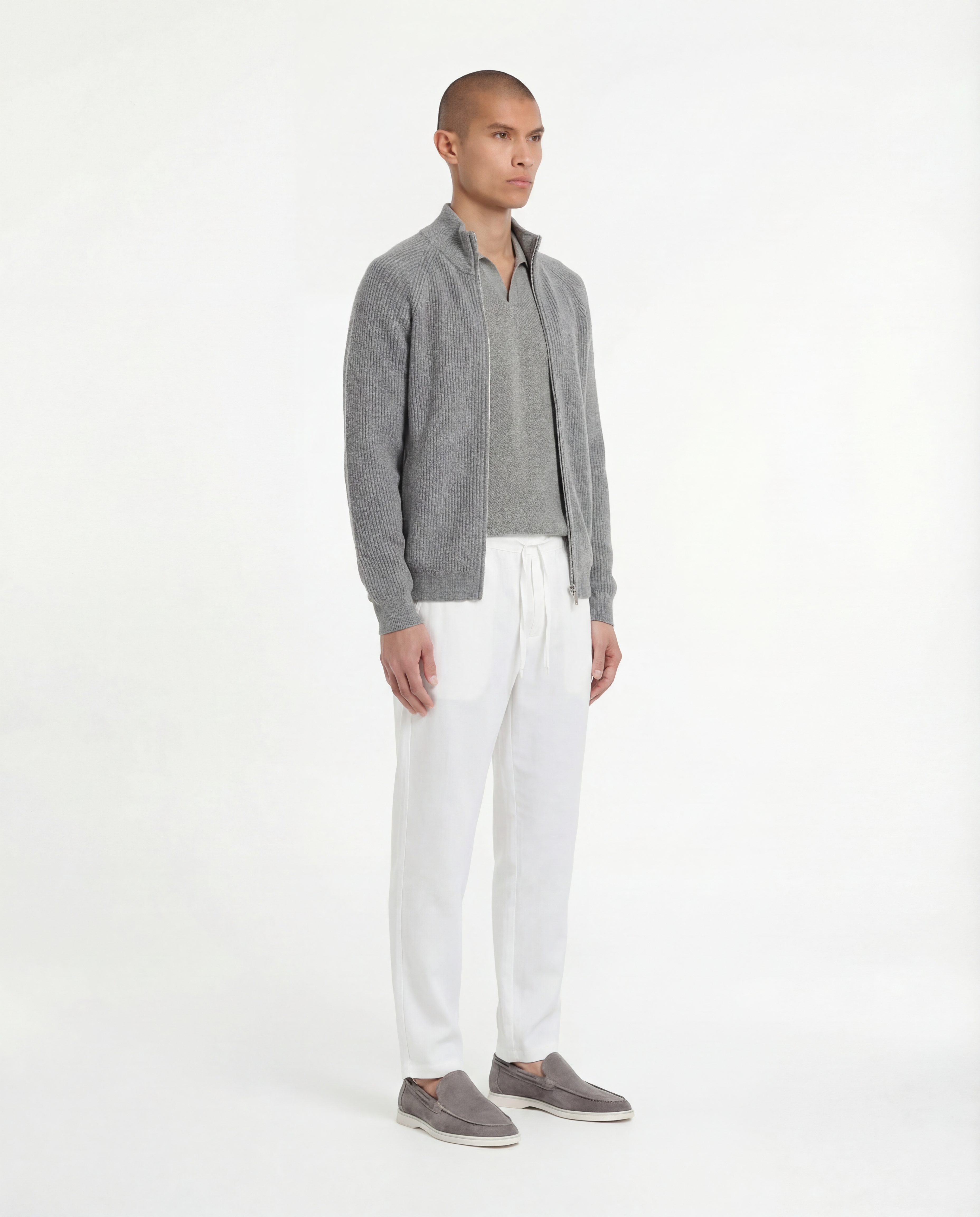 Wool Knit Zipper (Grey)
