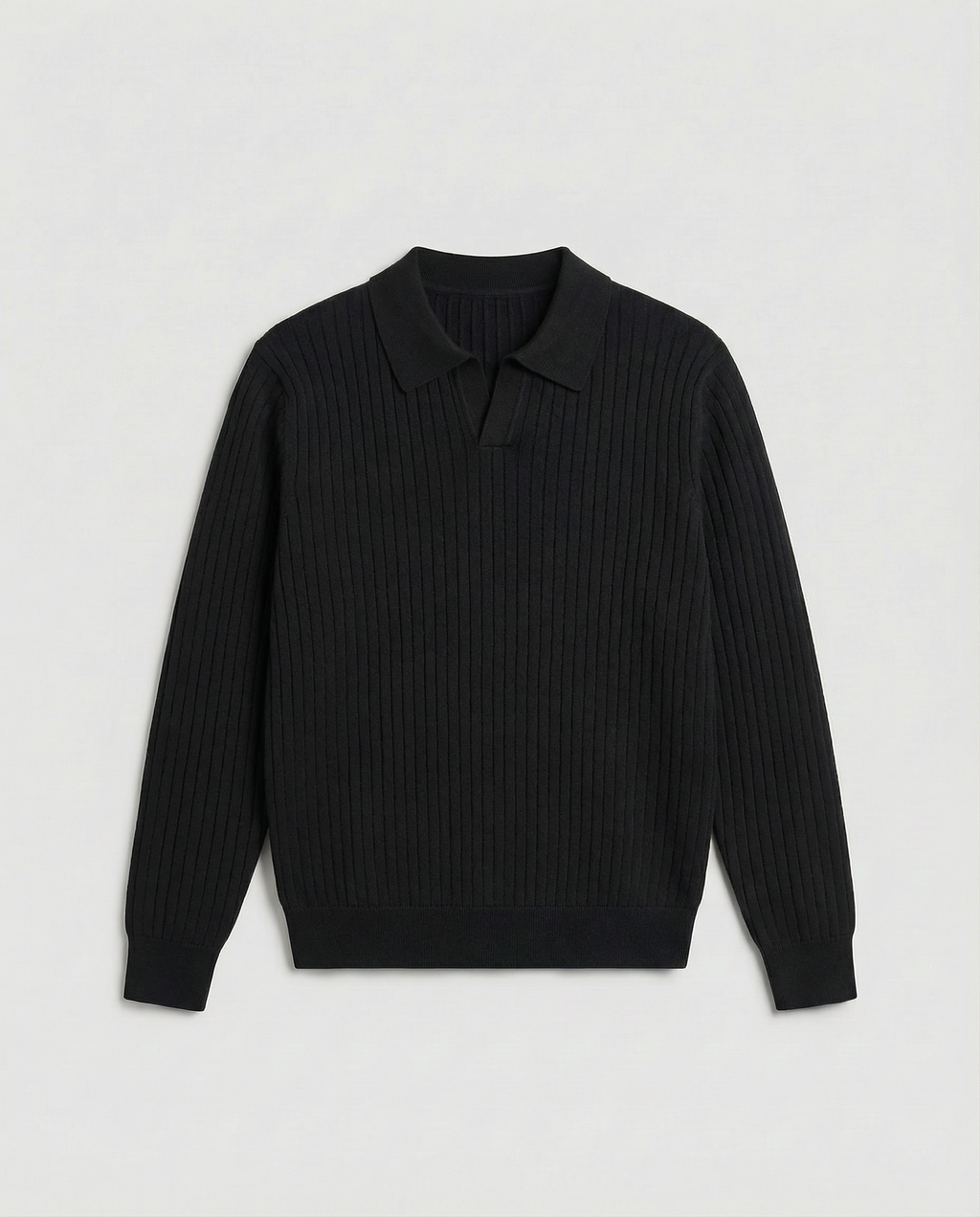 Langarmpolo (schwarz)