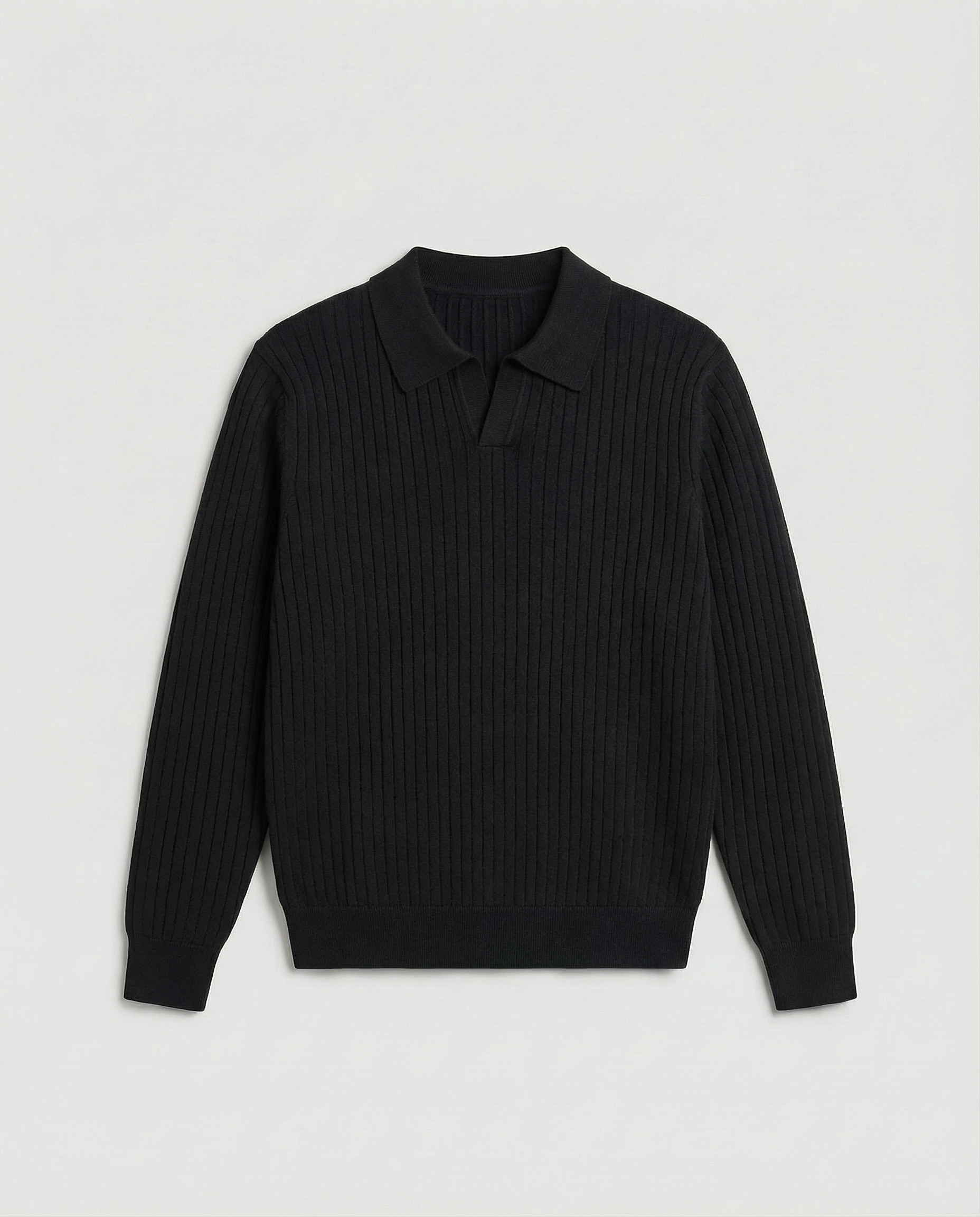 Long Sleeve Polo (Black)