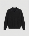 Knit Long Sleeve Polo (Black)