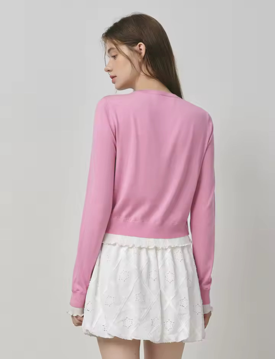 Layered Cardigan (Pink)