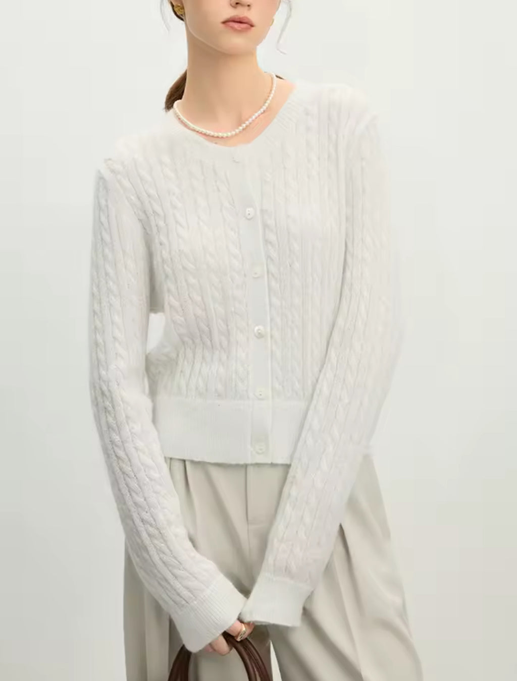 Knit Cardigan (Cream)