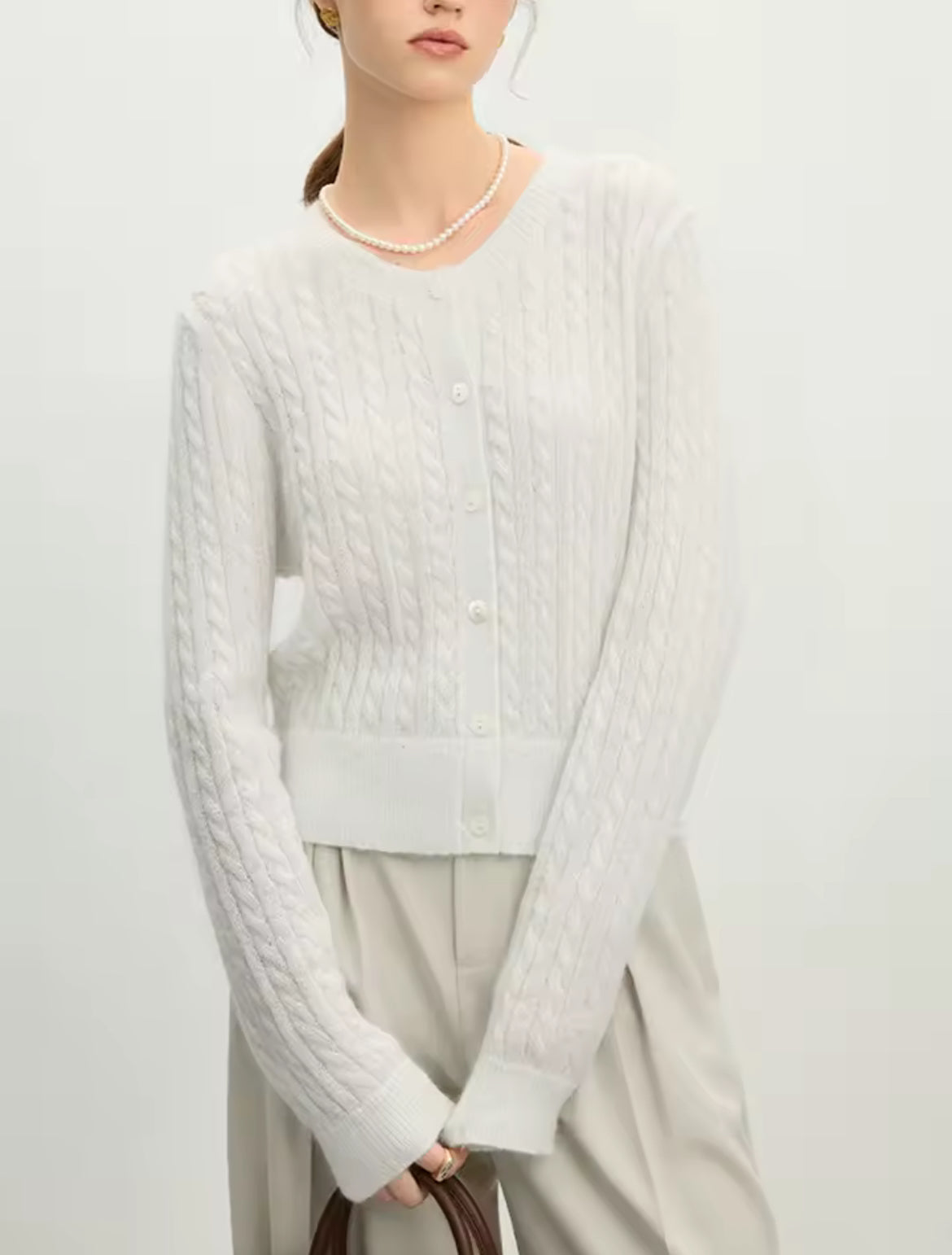 Knit Cardigan (Cream)