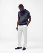 Gestreepte textuur poloshirt (marine)