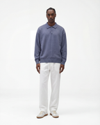 Luxe polo lange mouw (blauw)
