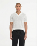 Woven Knit Polo (White)