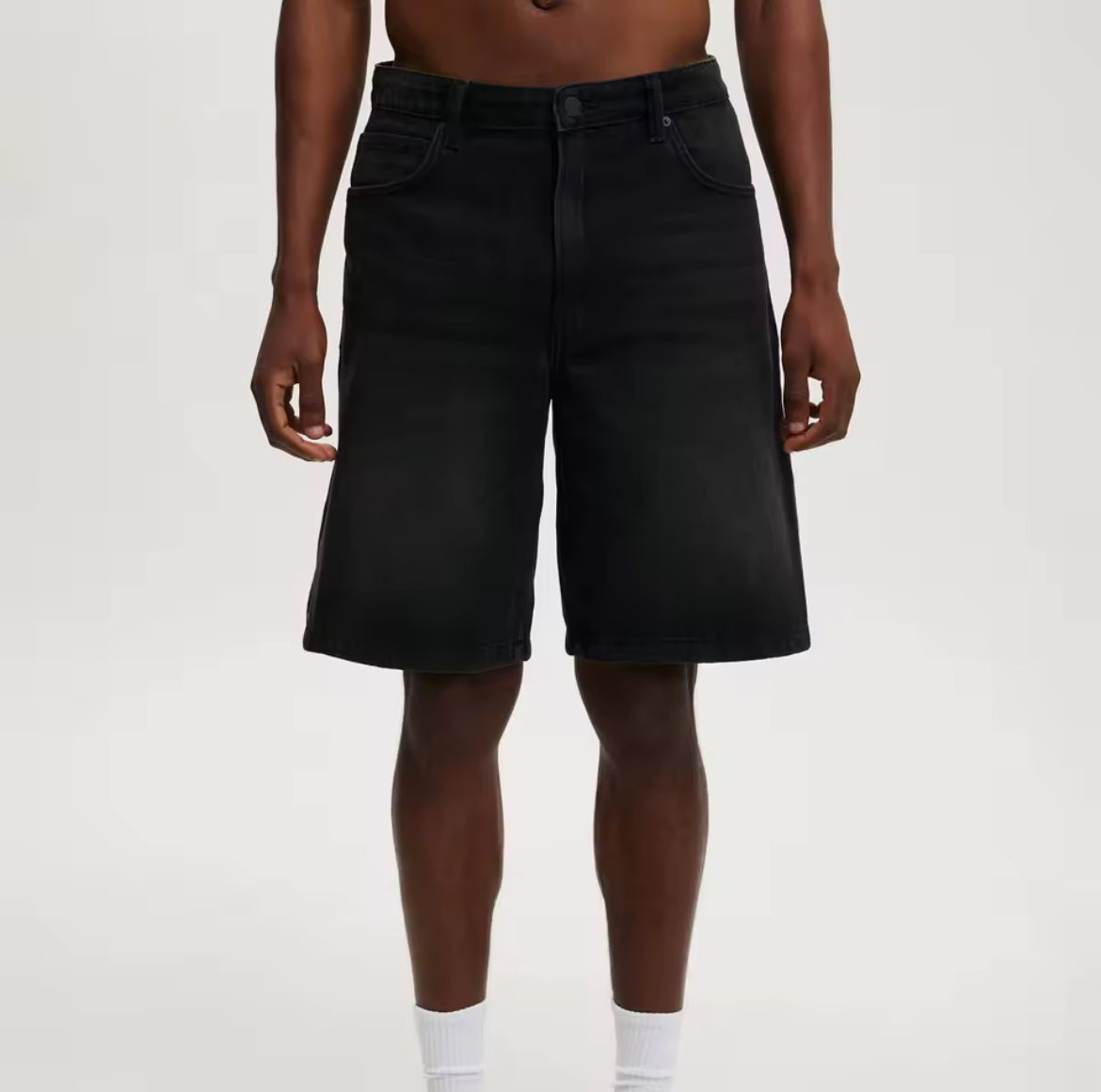 Washed Denim Shorts