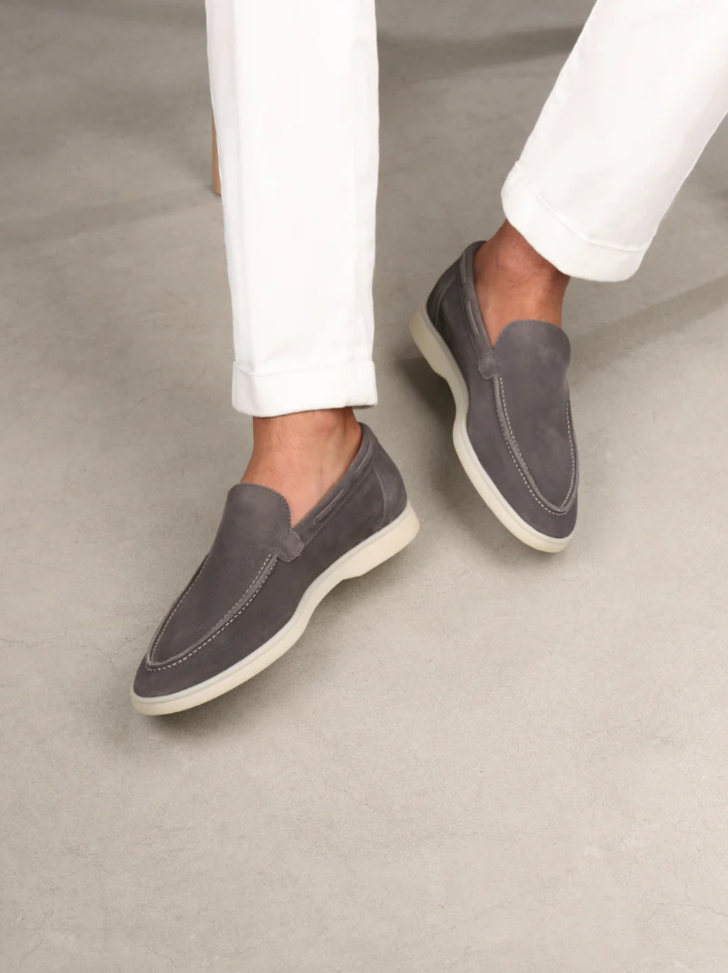 Suede Yacht Loafers (Dark Grey)
