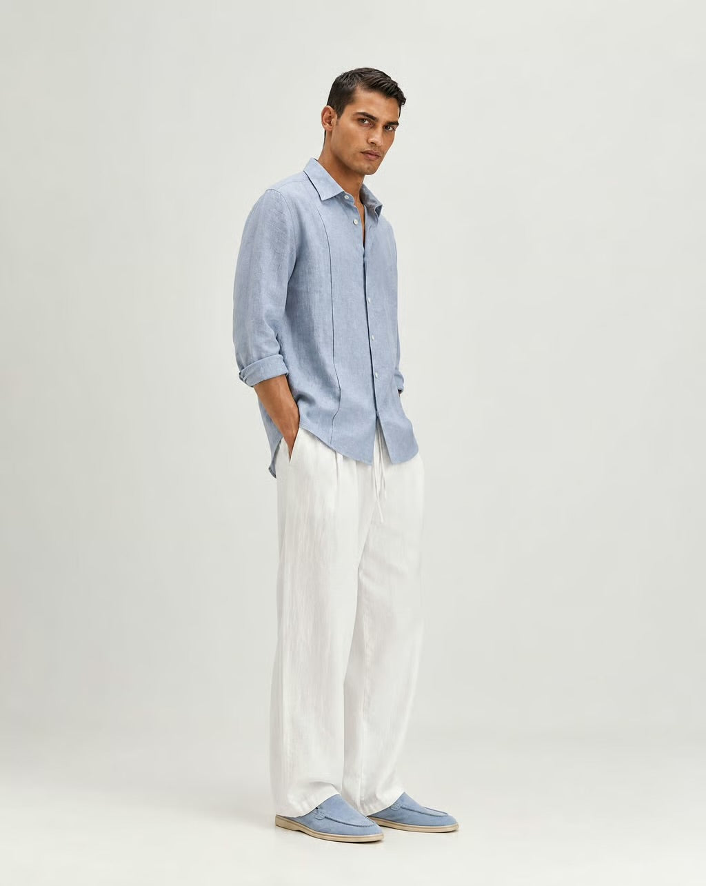 Premium Linen Shirt (Baby Blue)