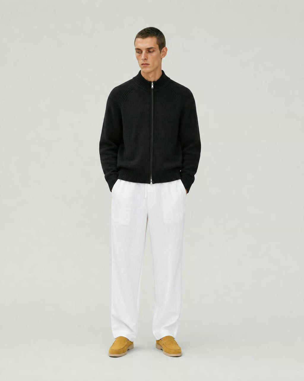 Knitted Zip-up Cardigan