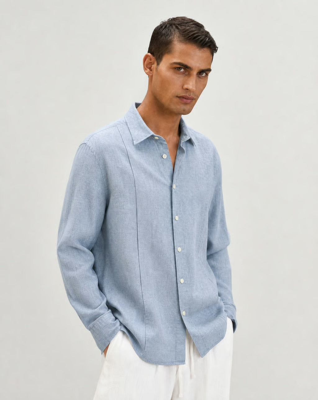 Premium Linen Shirt (Baby Blue)