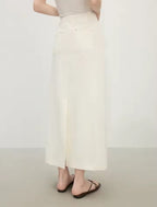Ivory Denim Skirt