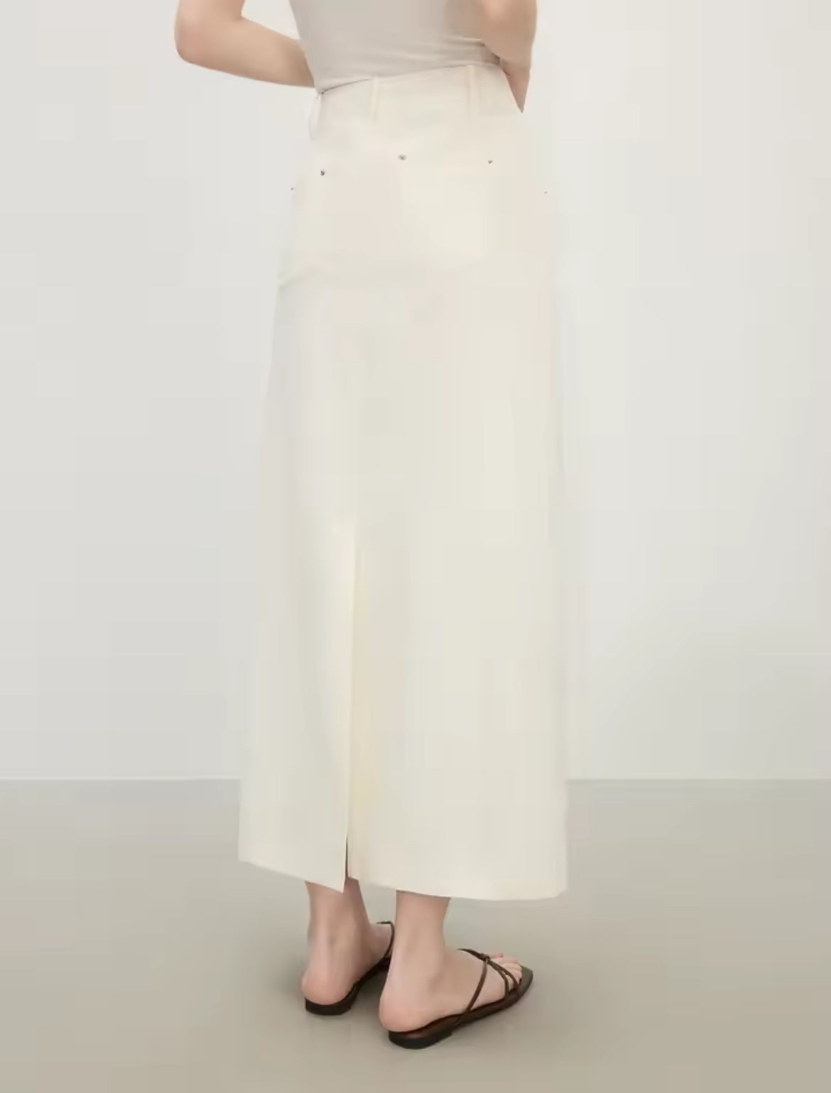 Ivory Denim Skirt