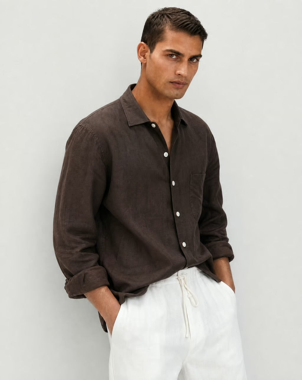 Linen Shirt v2 (Brown)