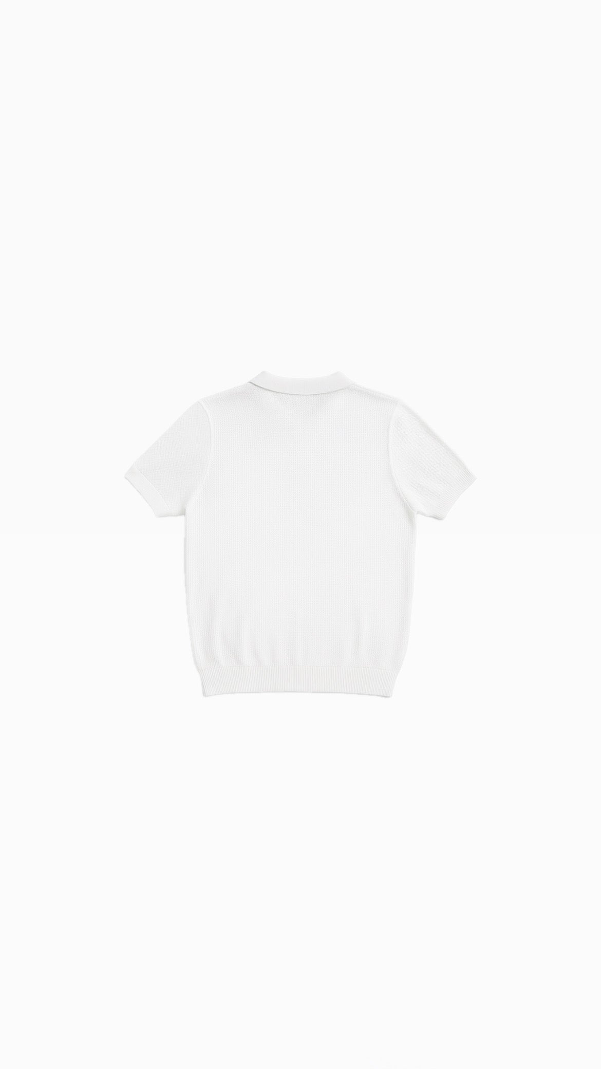 Woven Knit Polo (White)