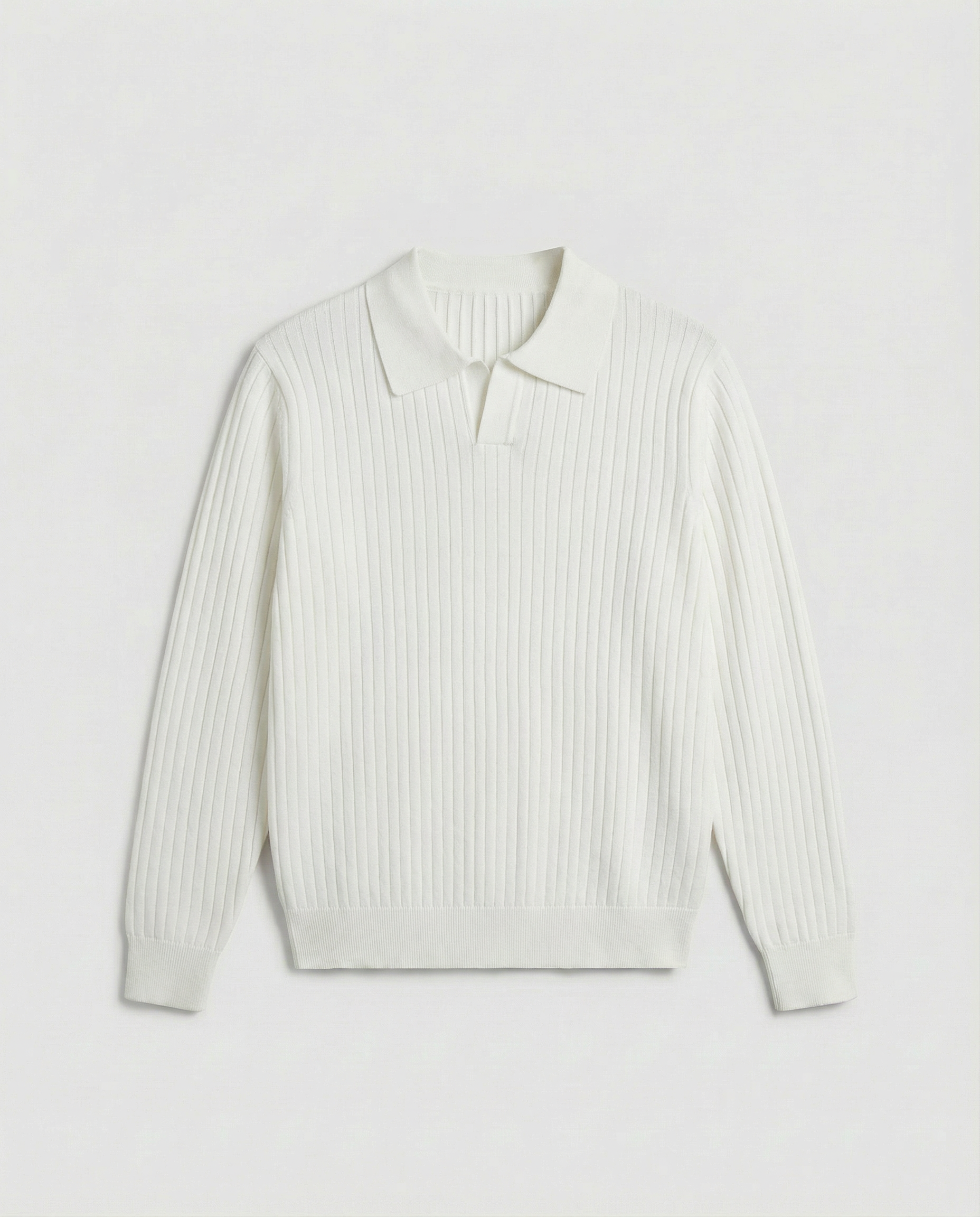 Long Sleeve Polo (White)