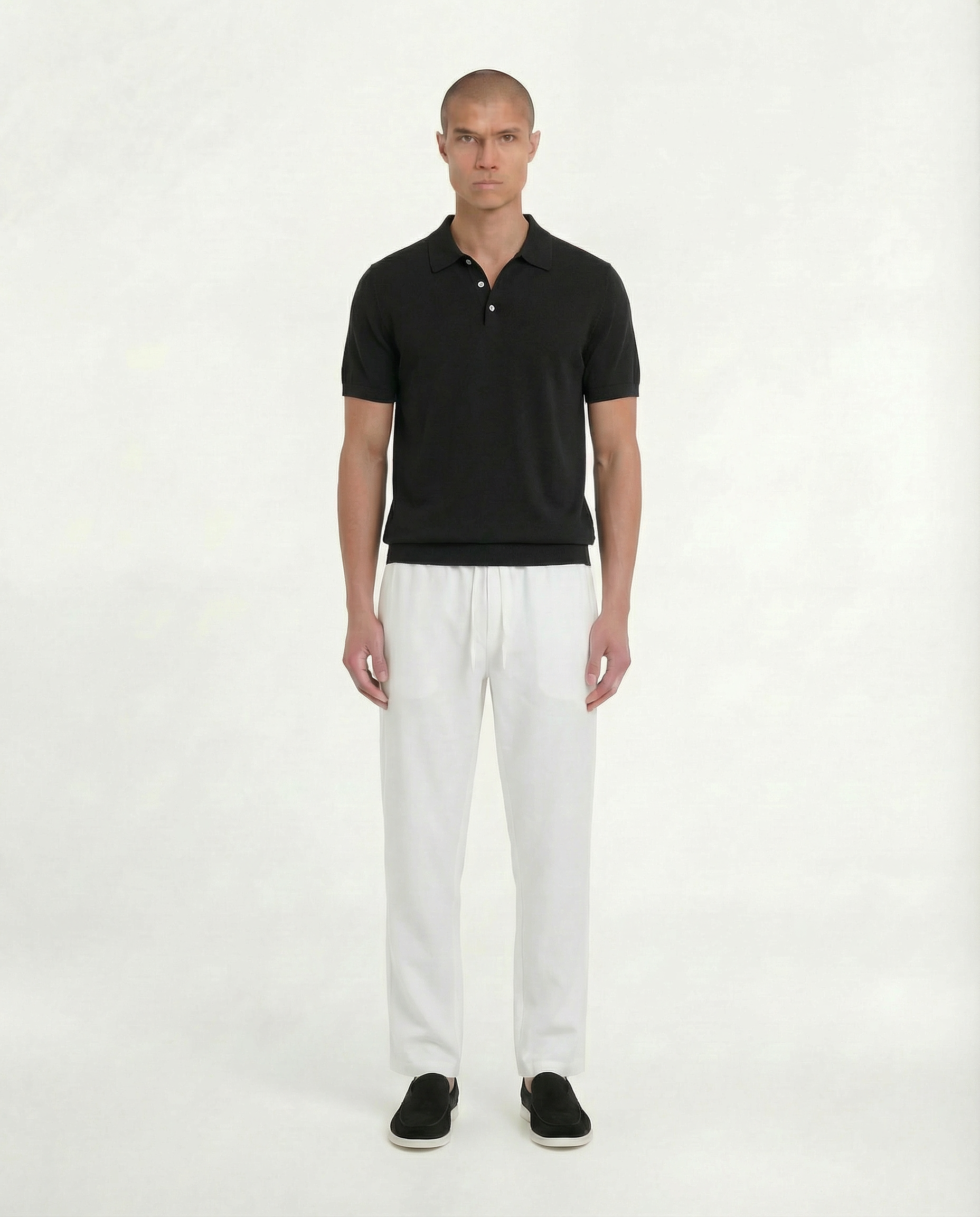 Knobbed Luxury Polo (Black)