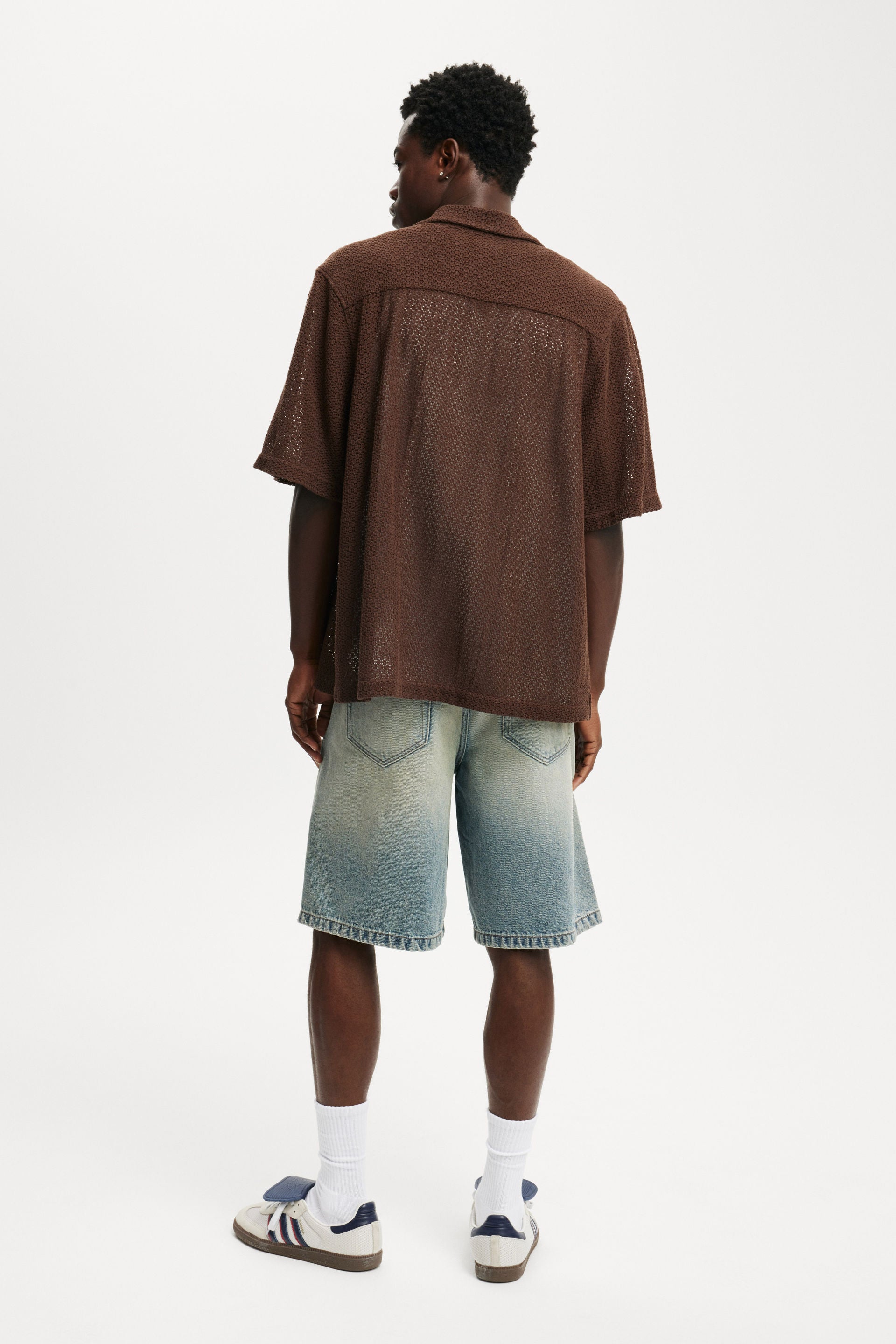 Washed Denim Shorts