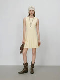 Pleated Dress (Butter Yellow)