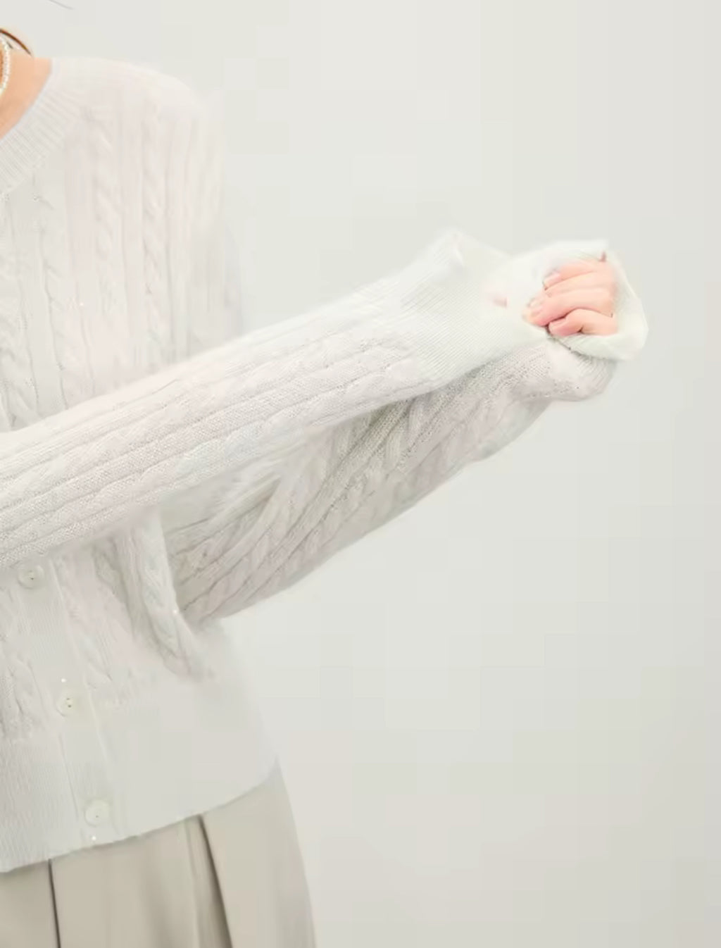 Knit Cardigan (Cream)