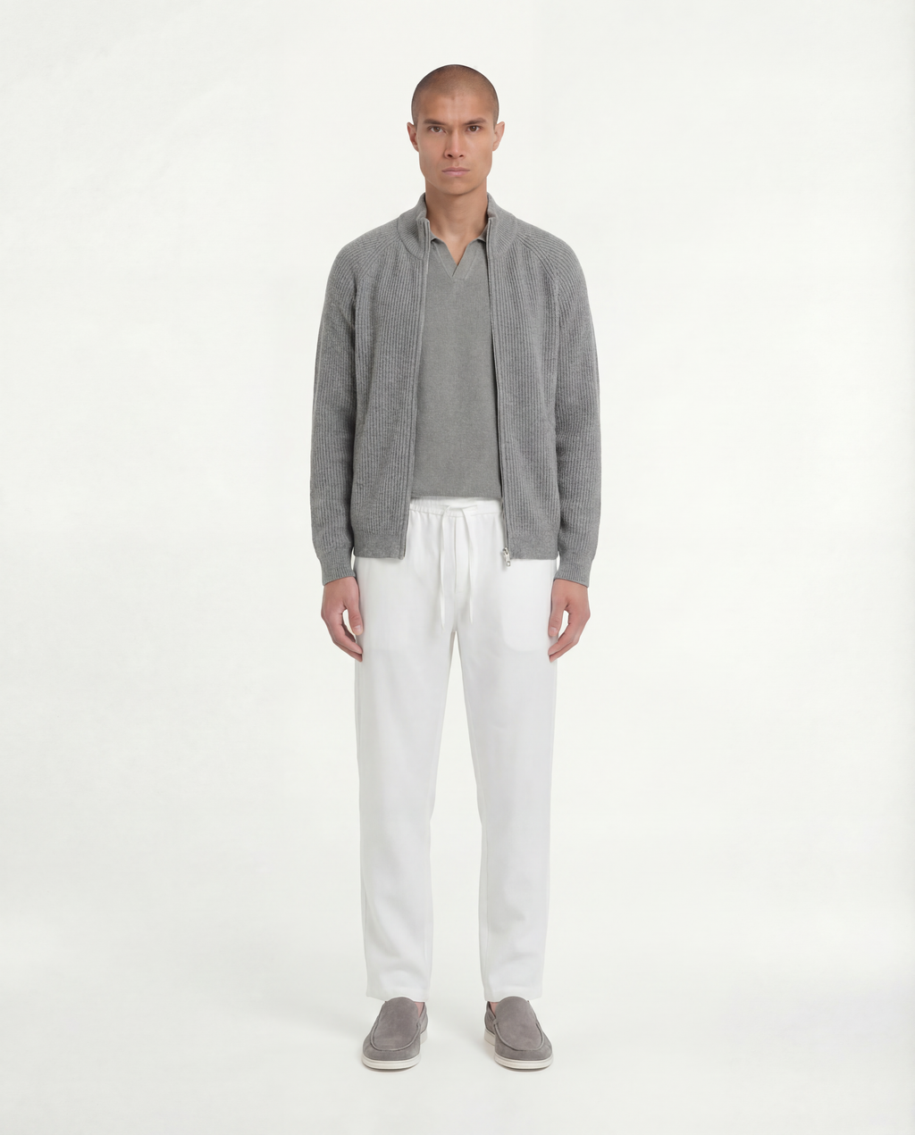 Wool Knit Zipper (Grey)
