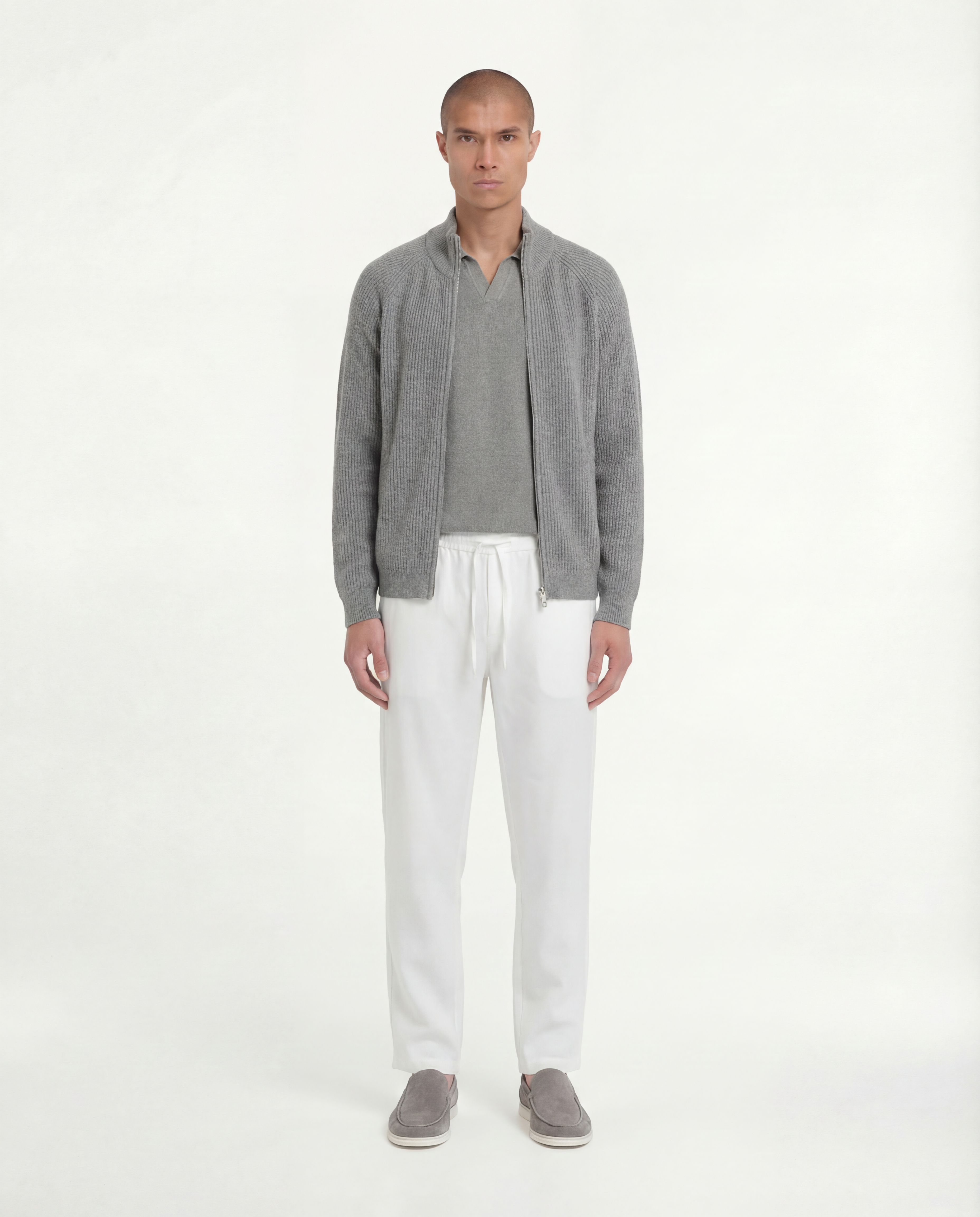 Wool Knit Zipper (Grey)