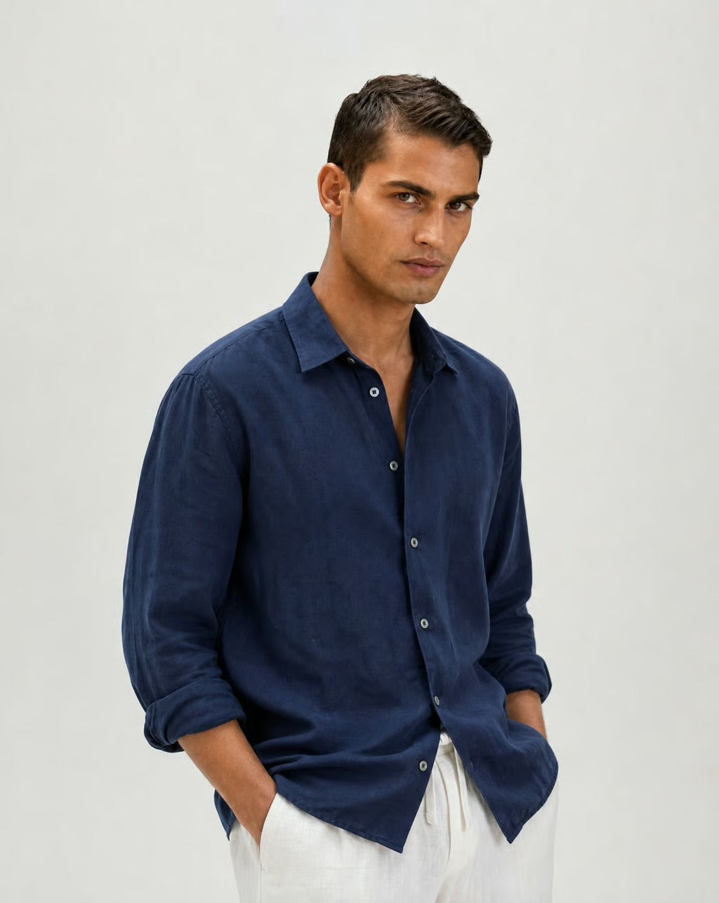 Linen Shirt (Navy)