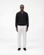Knit Long Sleeve Polo (Black)