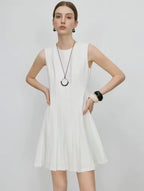 Pleated Dress (White)