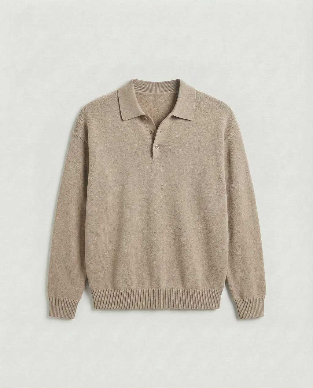 Luxe polo lange mouw (bruin)