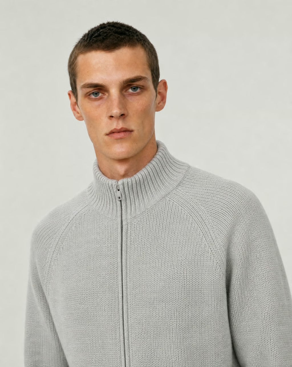Knitted Zip-up Cardigan