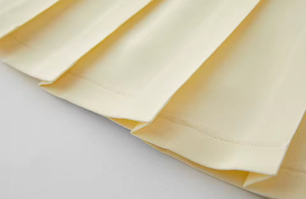 Pleated Dress (Butter Yellow)