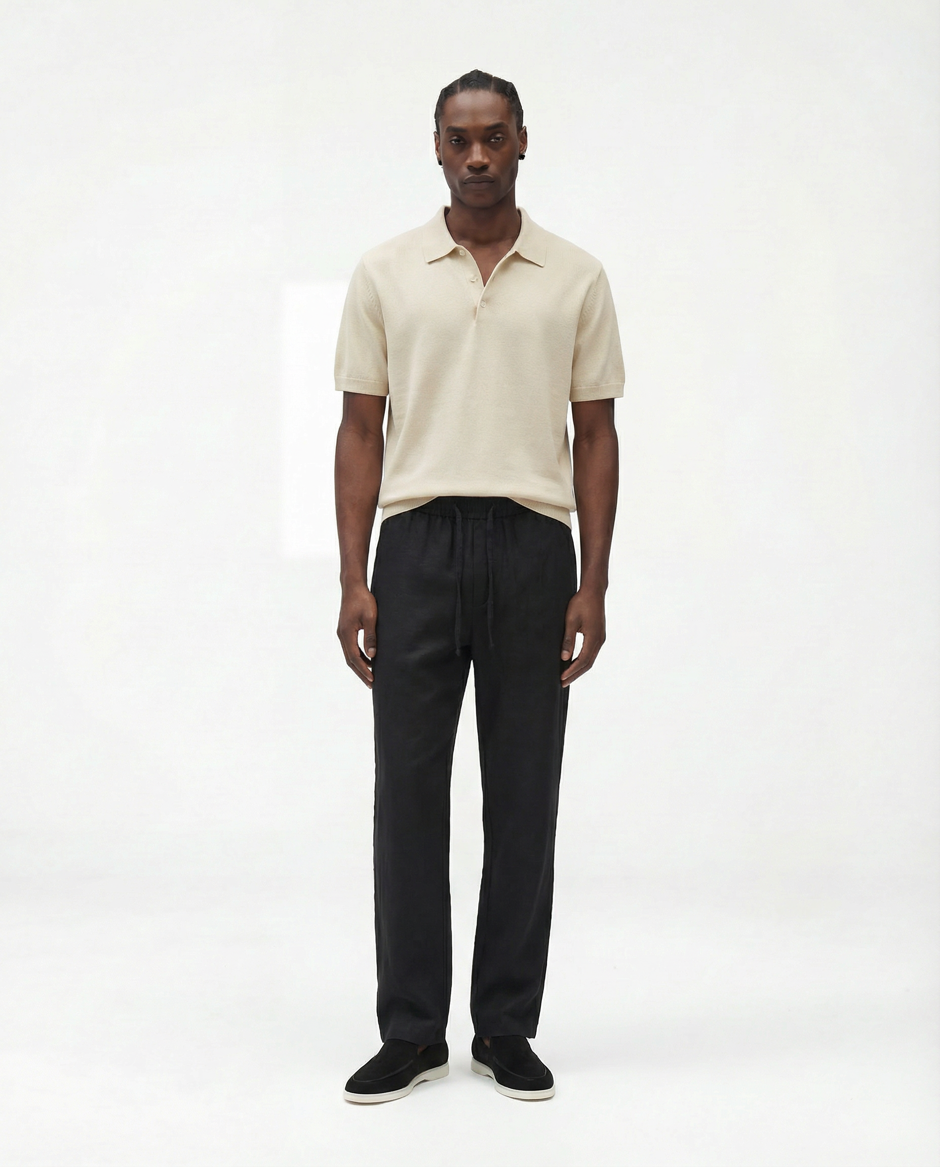 Knobbed Luxury Polo (Cream)