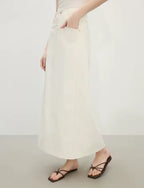 Ivory Denim Skirt