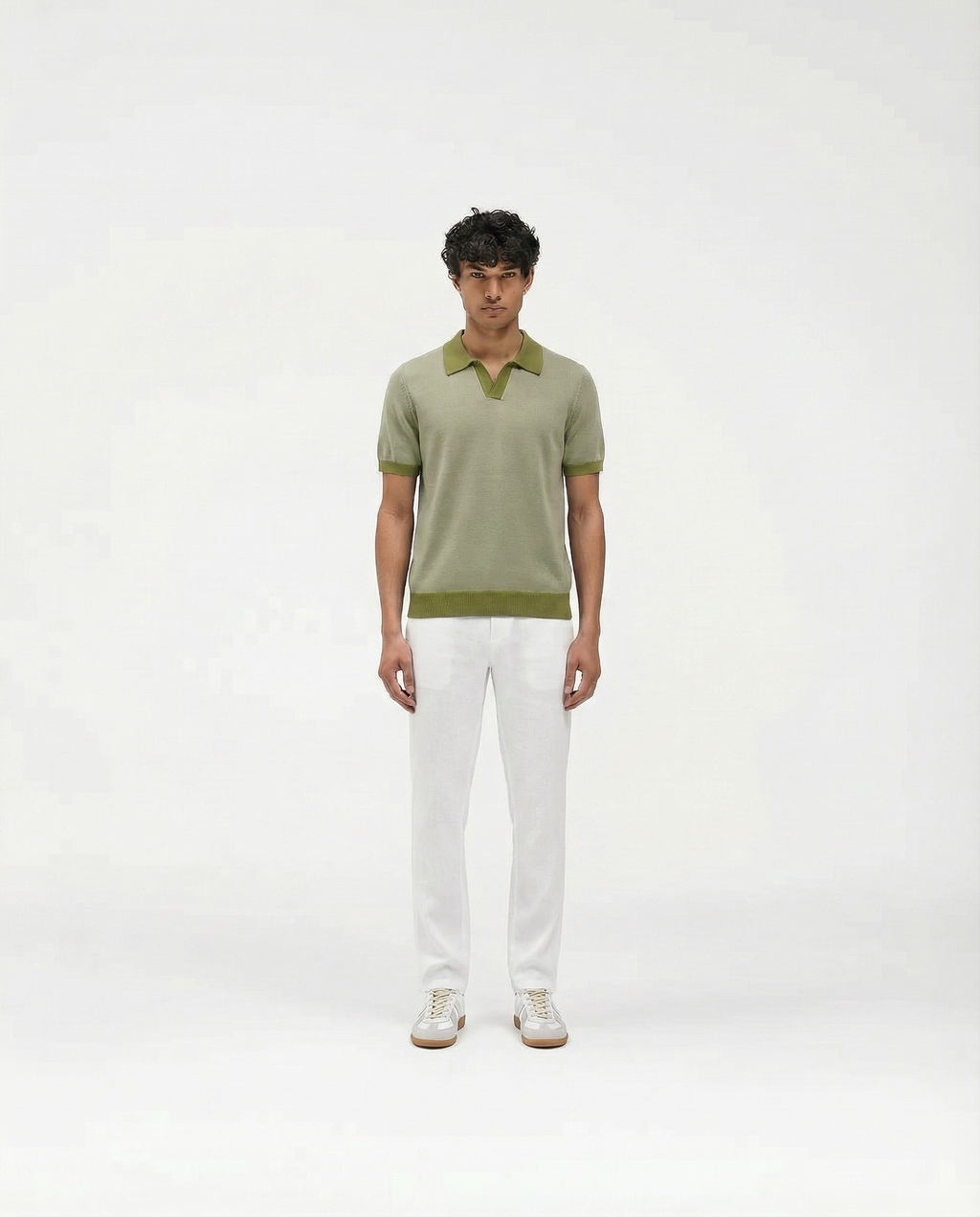 Contrast Polo (Sage Olive)
