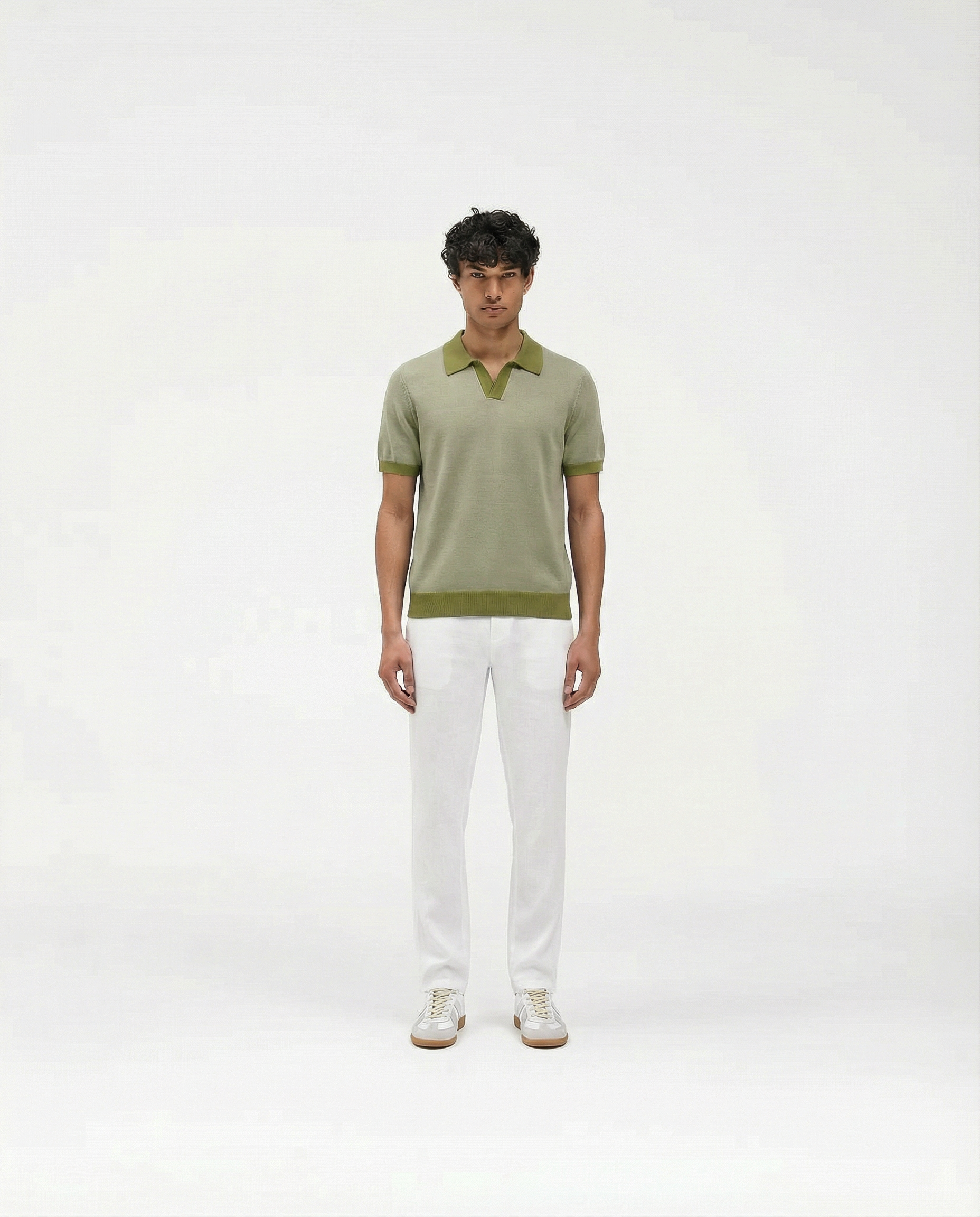 Contrast Polo (Sage Olive)